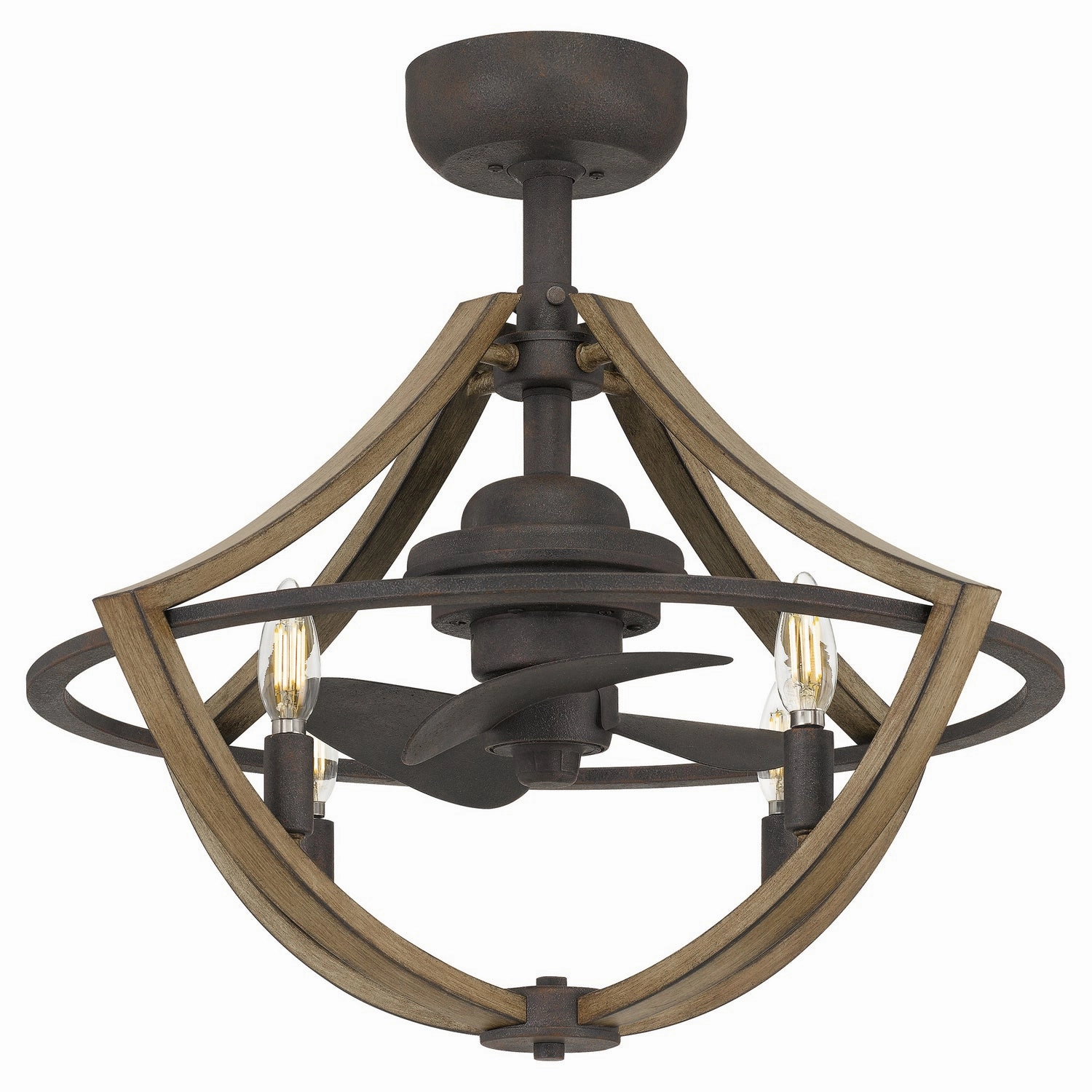 Shire Four Light Fandelier Rustic Black