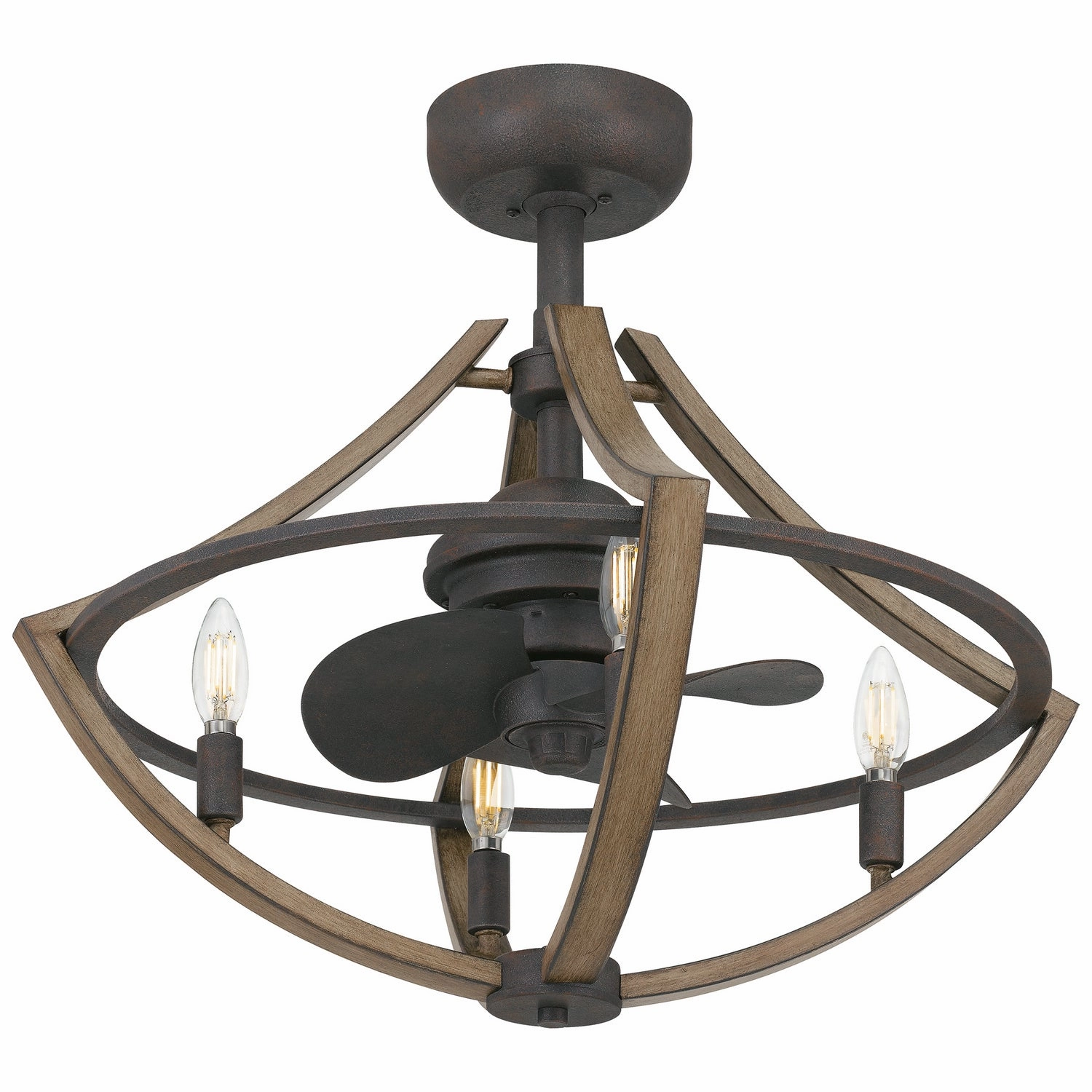 Shire Four Light Fandelier Rustic Black