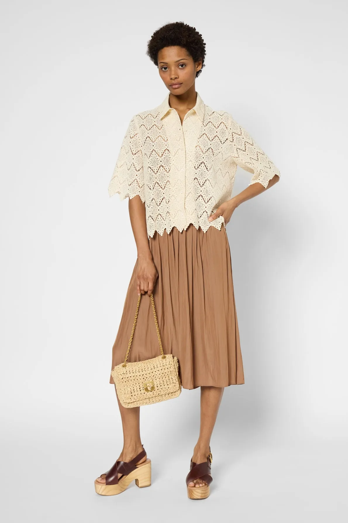 Skirt Vania Dbj07b086 Brown Clothing_Gerard-Darel