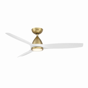 Skylark 54"Ceiling Fan Soft Brass/Matte White stylish medium fans for contemporary homes