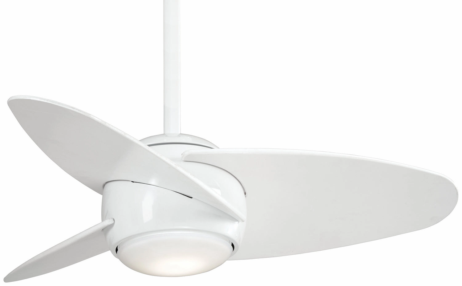 Slant 36"Ceiling Fan White compact small fans for bedrooms