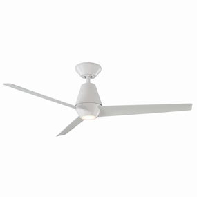 Slim 52"Ceiling Fan Matte White compact medium fans for desks and counters
