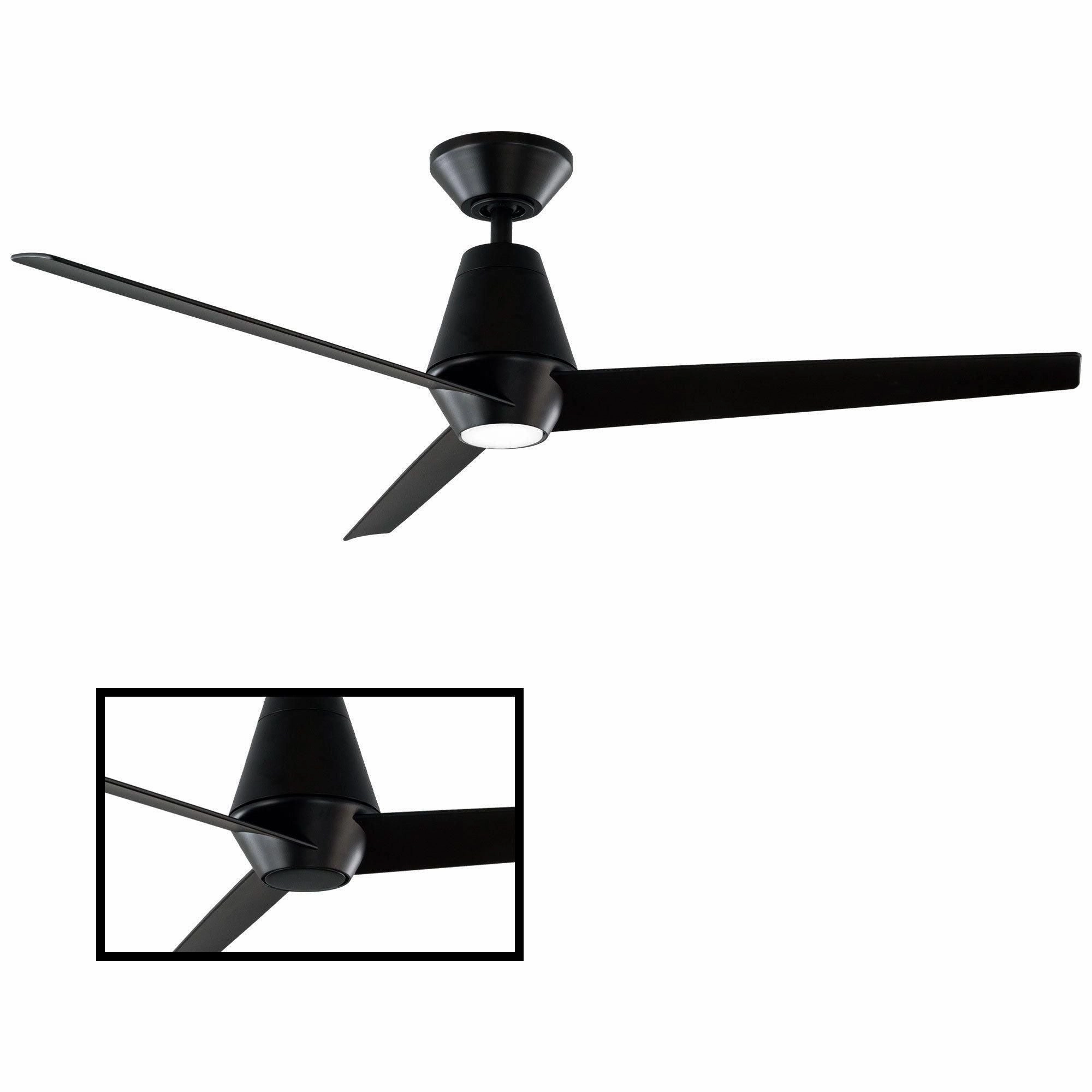 Slim Indoor/Outdoor 3-Blade 52" Smart Ceiling Fan with LED Light Kit and Remote Control