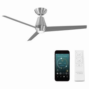 Slim Indoor/Outdoor 3-Blade 52" Smart Ceiling Fan with LED Light Kit and Remote Control quiet ceiling fans with remote control