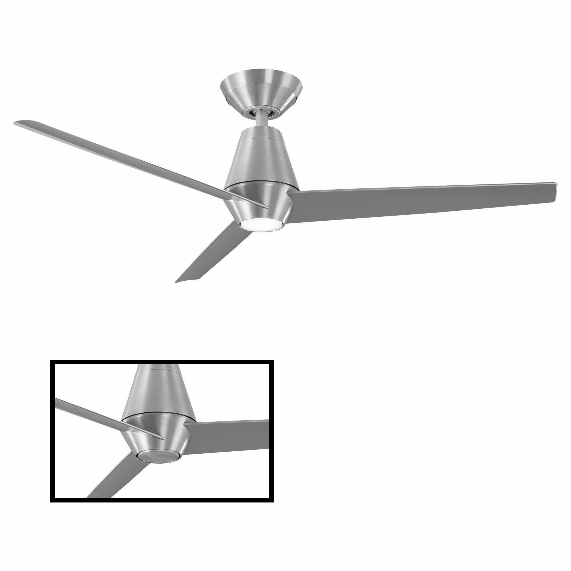 Slim Indoor/Outdoor 3-Blade 52" Smart Ceiling Fan with LED Light Kit and Remote Control