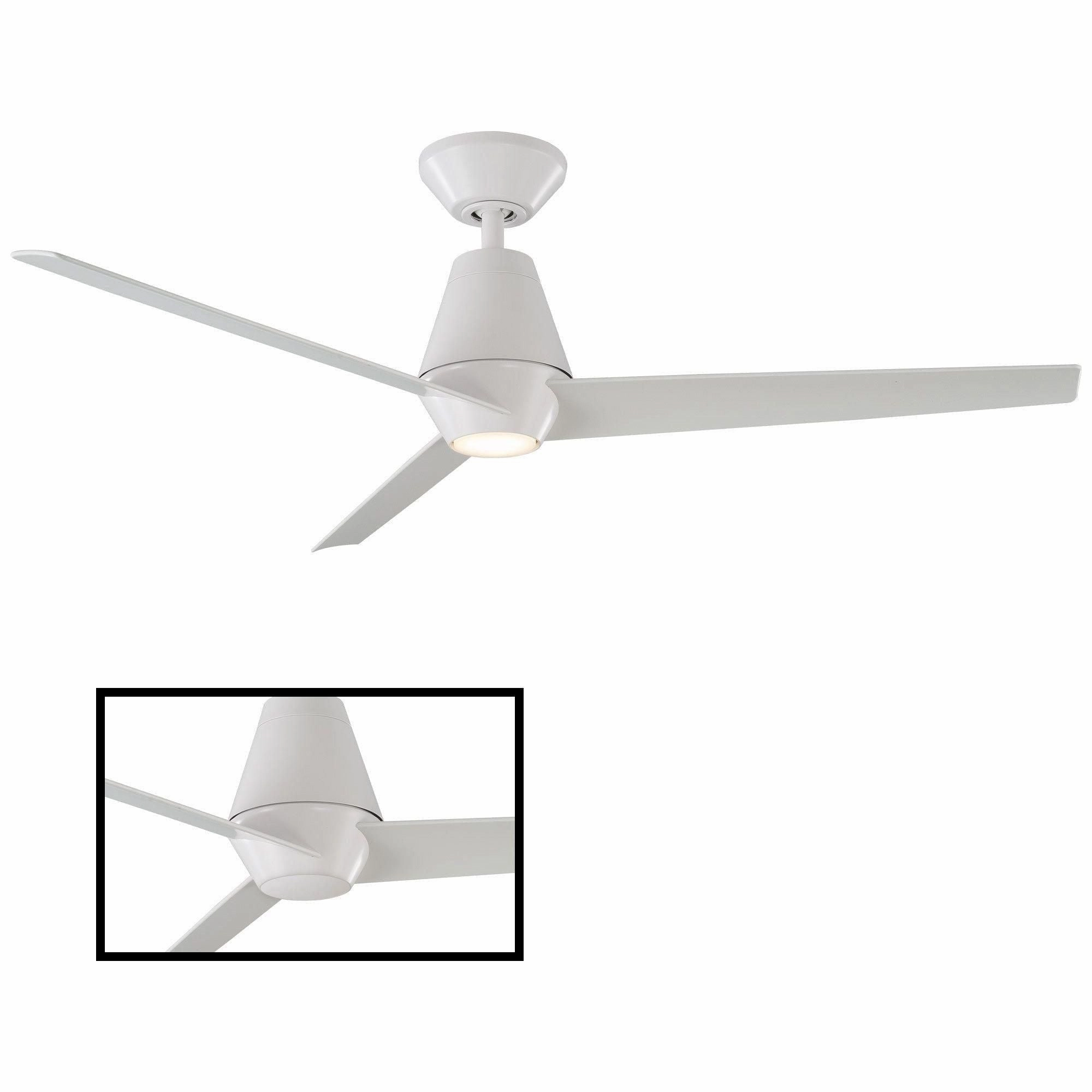 Slim Indoor/Outdoor 3-Blade 52" Smart Ceiling Fan with LED Light Kit and Remote Control