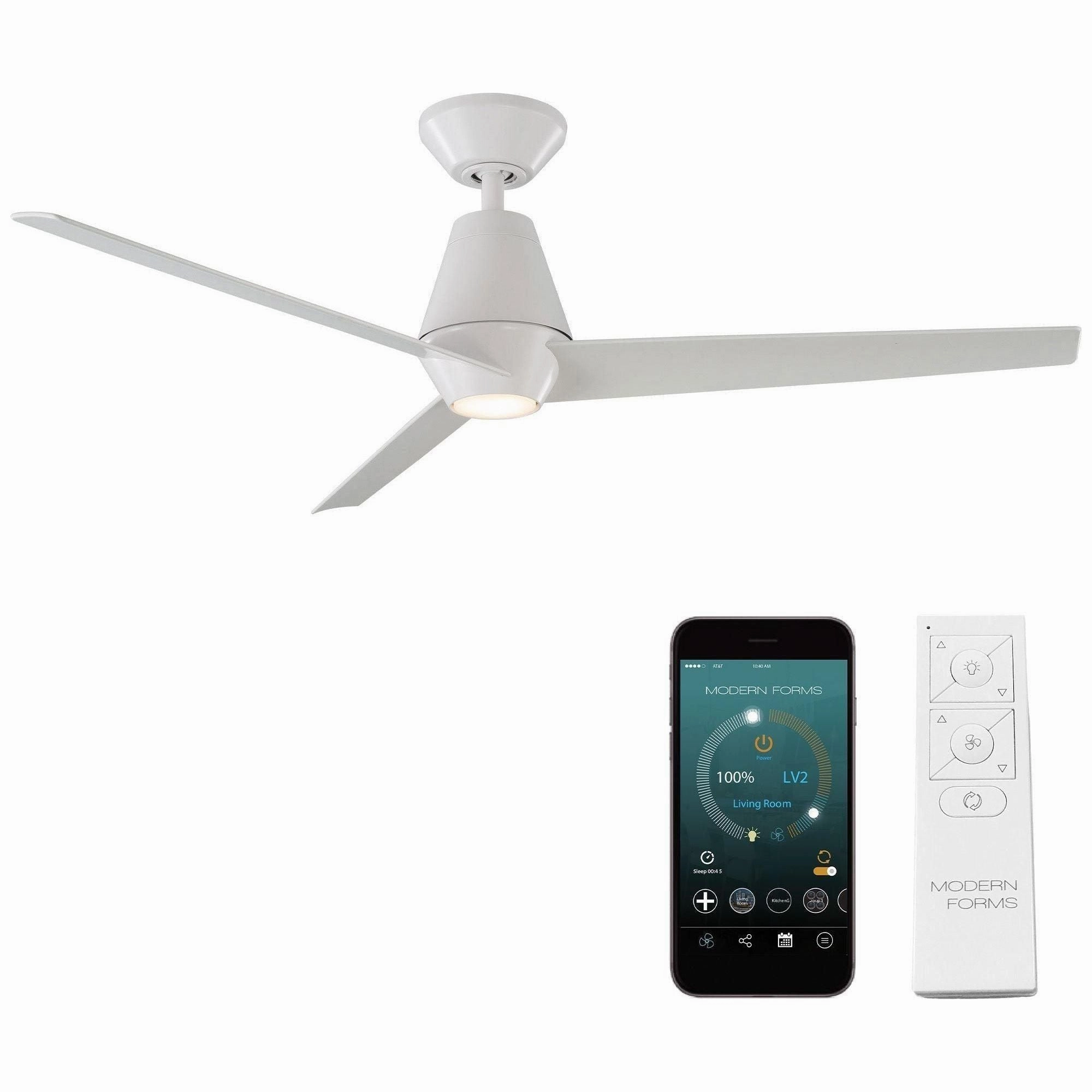 Slim Indoor/Outdoor 3-Blade 52" Smart Ceiling Fan with LED Light Kit and Remote Control