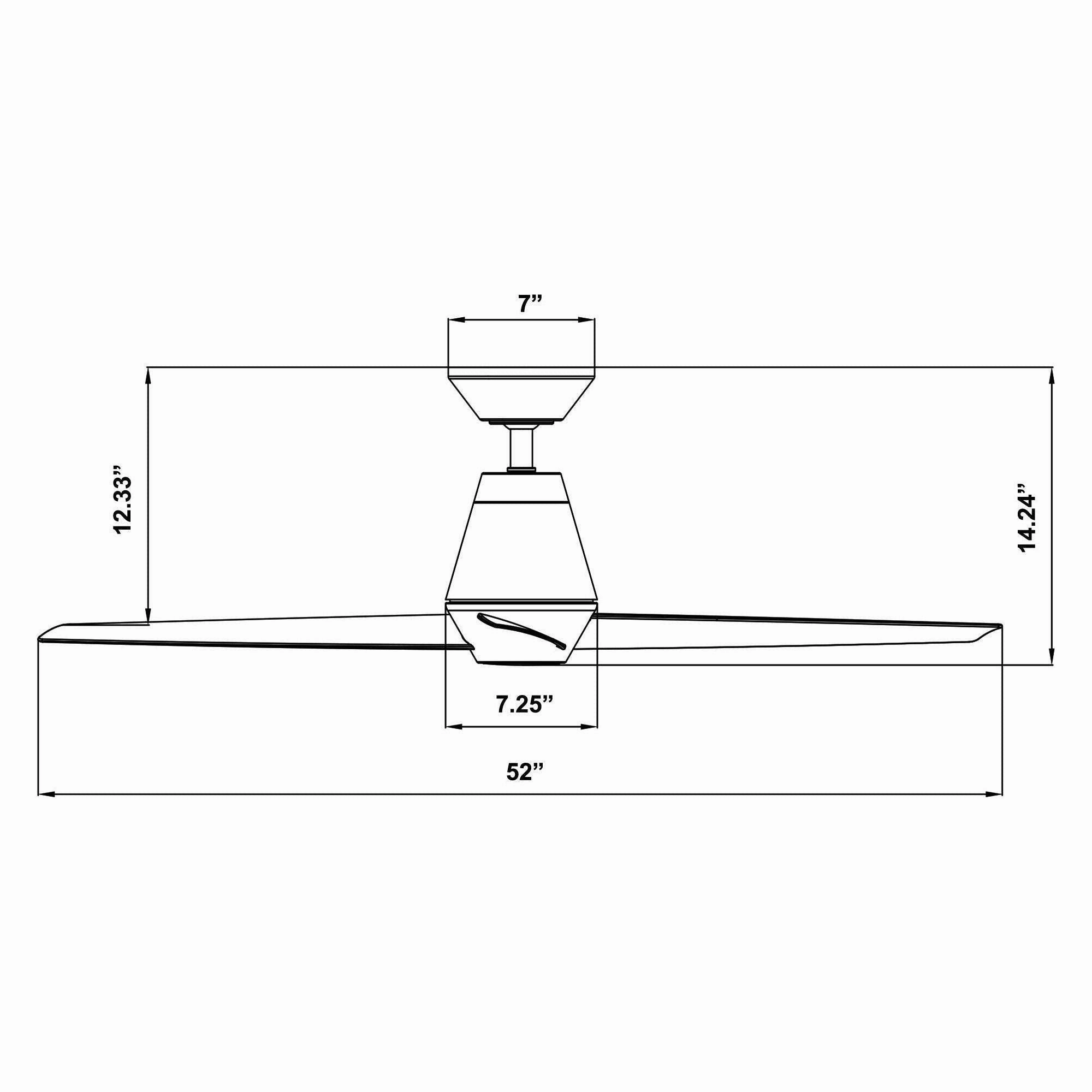 Slim Indoor/Outdoor 3-Blade 52" Smart Ceiling Fan with LED Light Kit and Remote Control