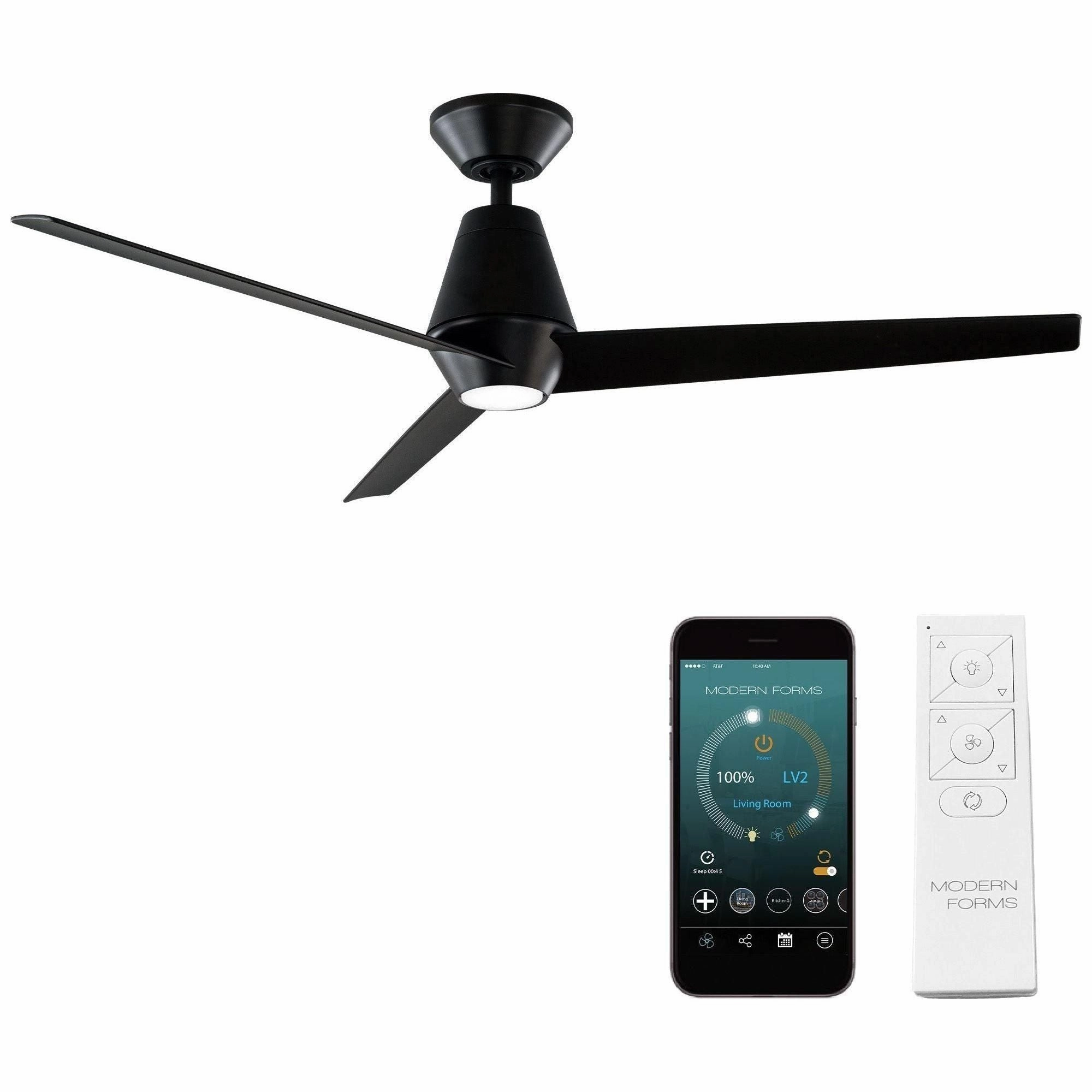Slim Indoor/Outdoor 3-Blade 52" Smart Ceiling Fan with LED Light Kit and Remote Control