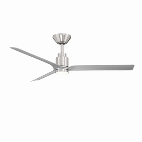 Smooth 52"Ceiling Fan Brushed Nickel/Silver home cooling fans in medium size