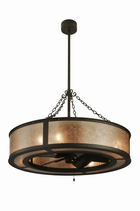 Smythe Craftsman Eight Light Chandel-Air decorative fandeliers with lights