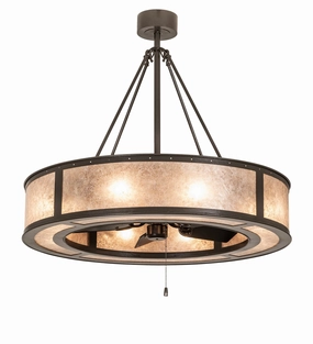 Smythe Craftsman Eight Light Chandel-Air decorative fandeliers with lights