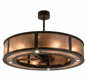 Smythe Craftsman Eight Light Chandel-Air decorative fandeliers with lights