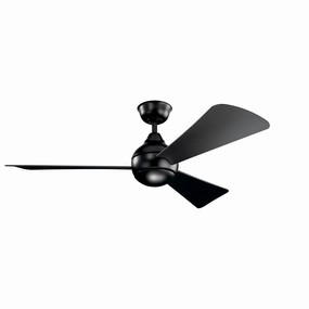 Sola 54"Ceiling Fan Satin Black energy-efficient medium fans with remote