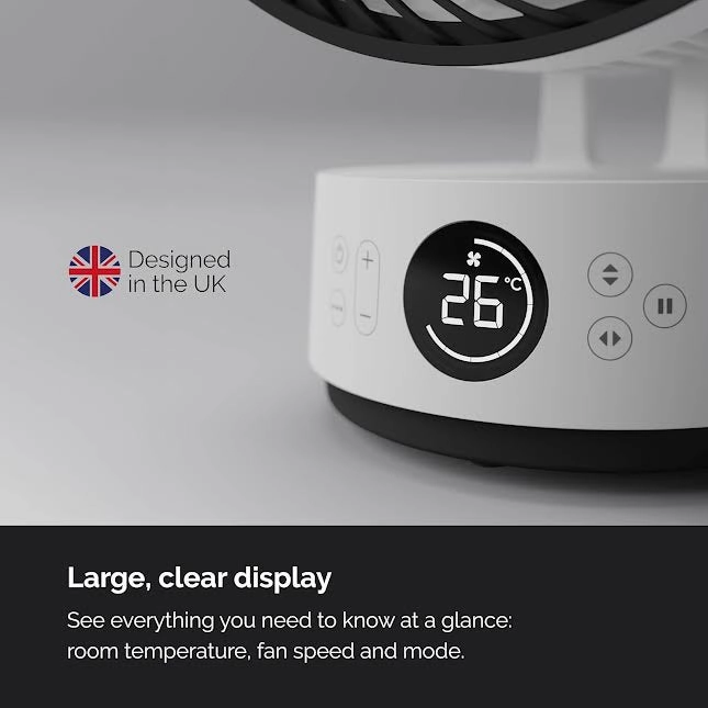 Solenco MeacoFan Sefte 10" Table Pro Fan White
