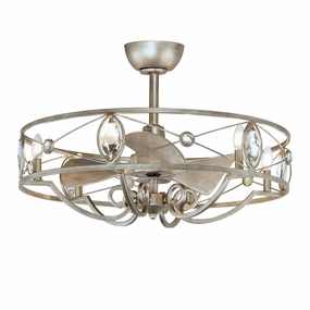 Solitaire LED Fandelight Silver Mist decorative fandeliers with lights