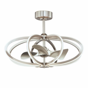 Solstice LED Fandelight Satin Nickel quiet small fans for desk or nightstand