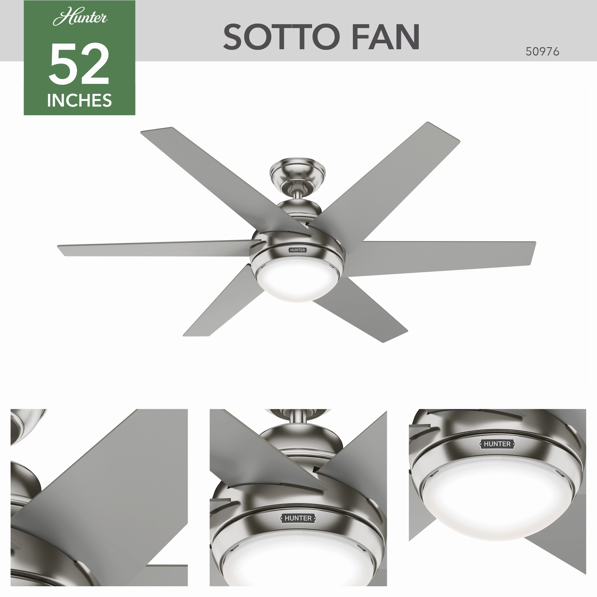 Sotto 52"Ceiling Fan Brushed Nickel