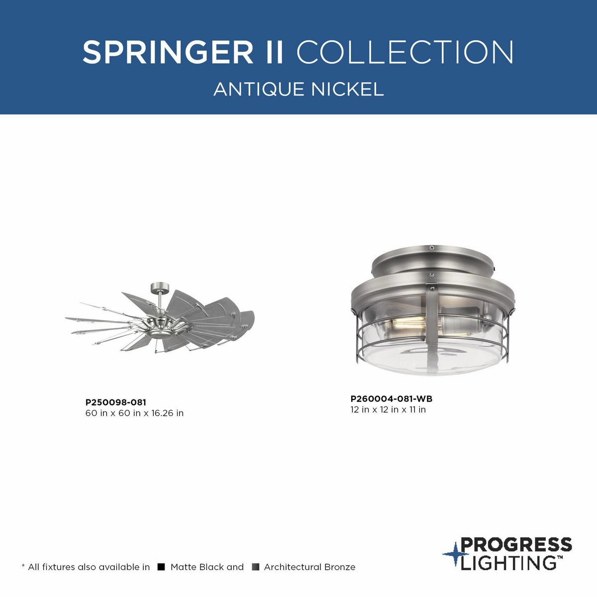 Springer Ii 60"Ceiling Fan Antique Nickel