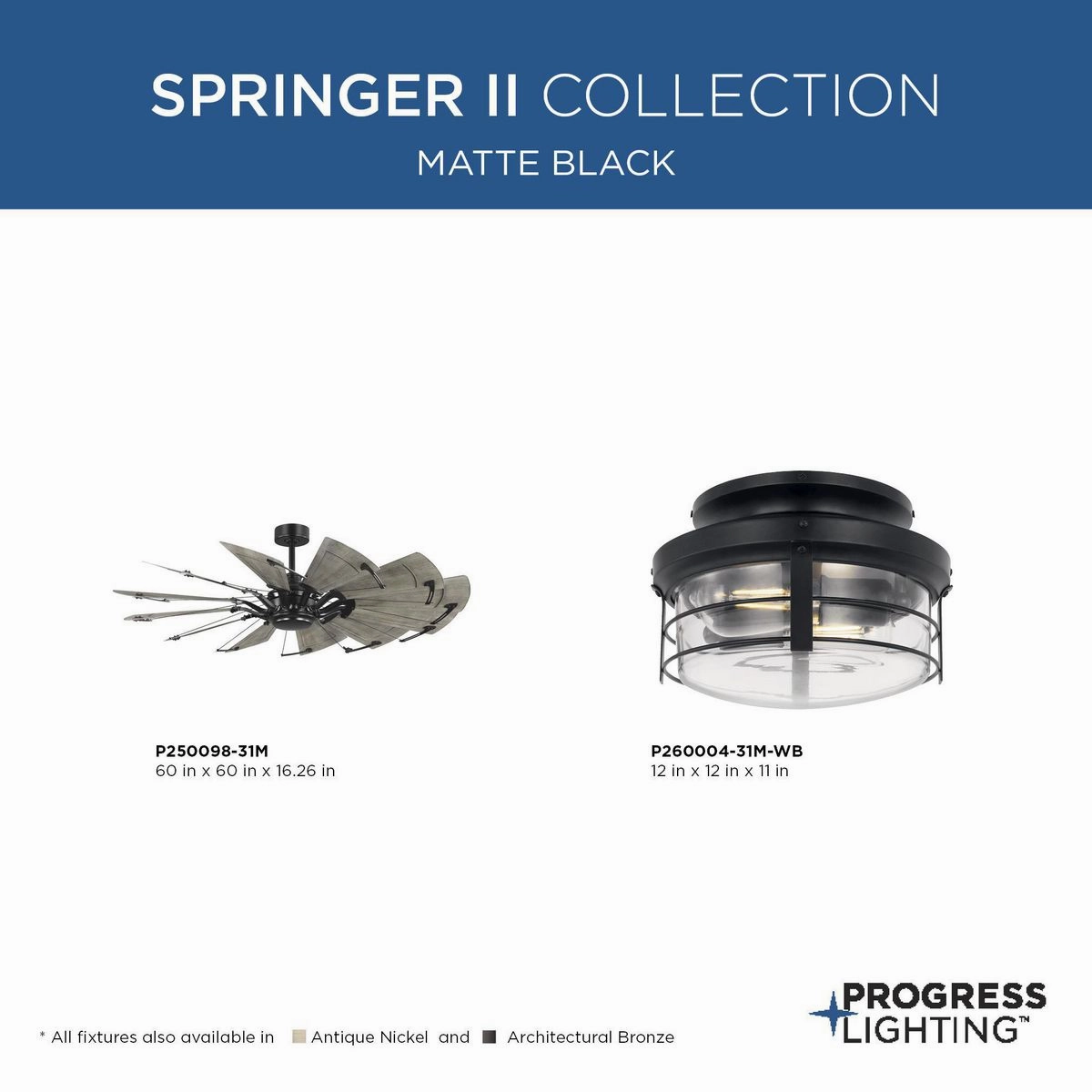 Springer Ii 60"Ceiling Fan Matte Black