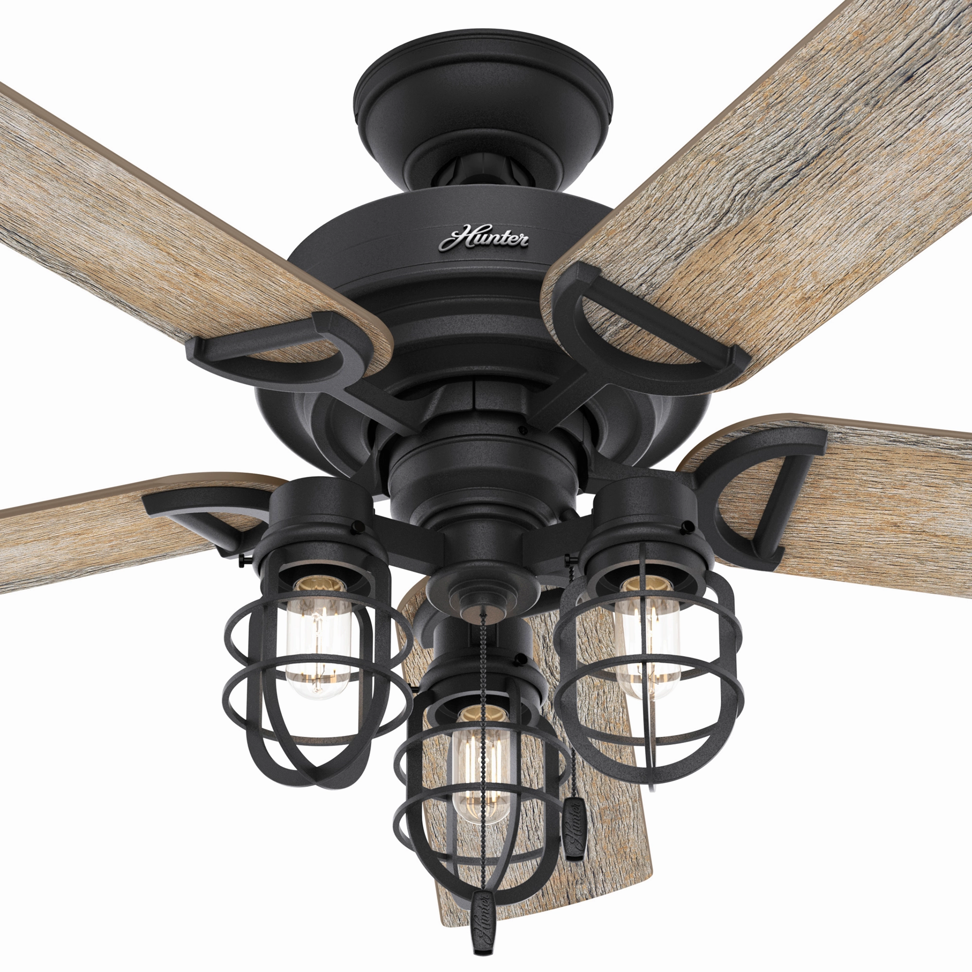 Starklake 52"Ceiling Fan Natural Black Iron