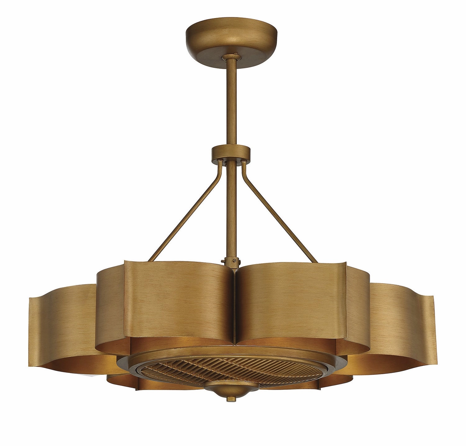 Stockholm Six Light Fan D'lier Gold Patina decorative fandeliers with lights