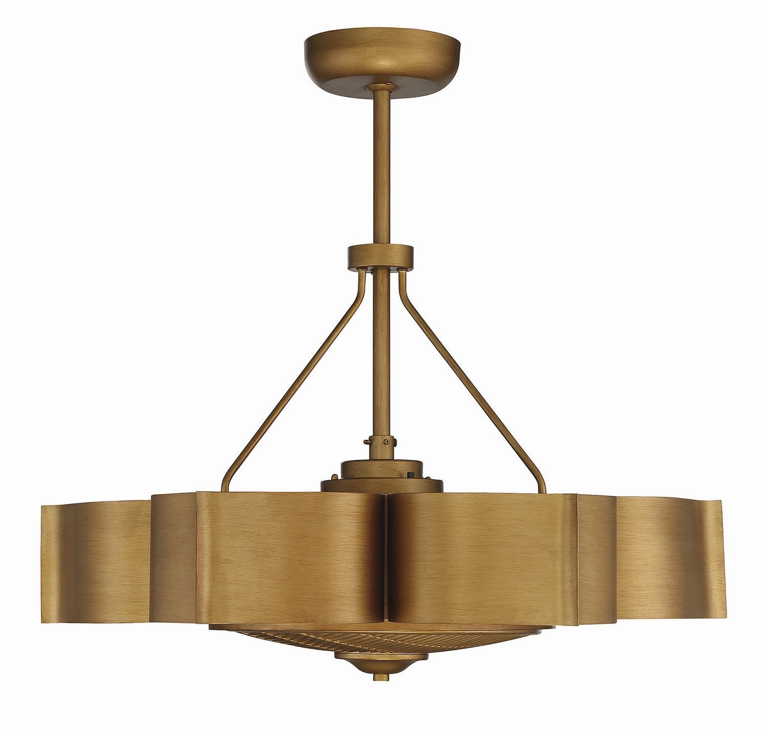 Stockholm Six Light Fan D'lier Gold Patina
