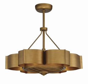 Stockholm Six Light Fan D'lier Gold Patina decorative fandeliers with lights