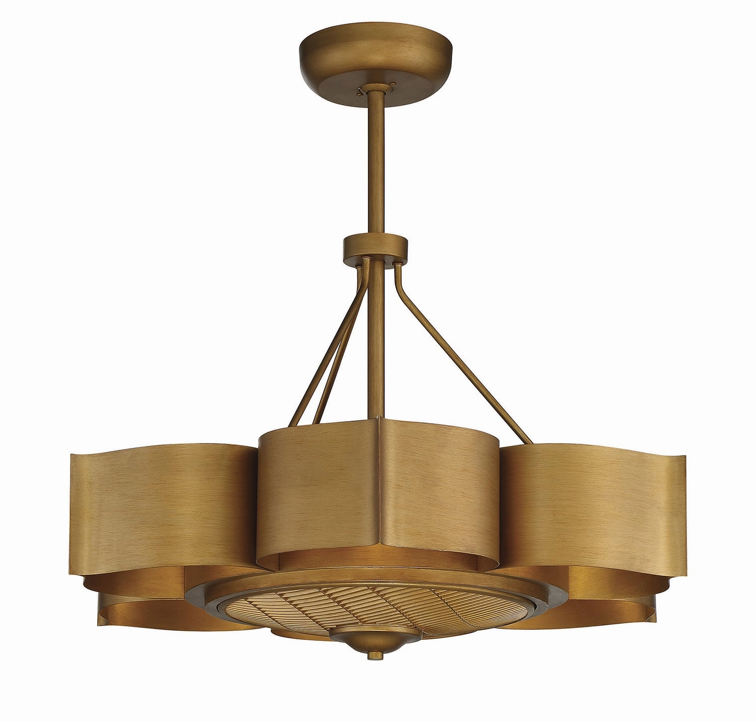 Stockholm Six Light Fan D'lier Gold Patina