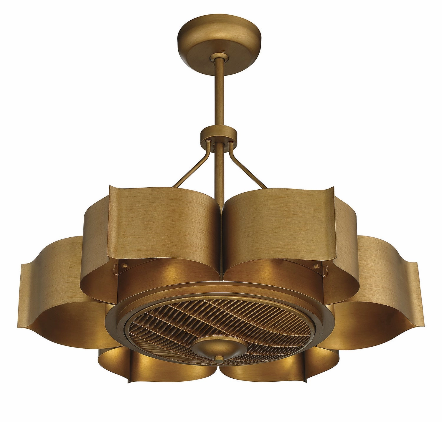 Stockholm Six Light Fan D'lier Gold Patina
