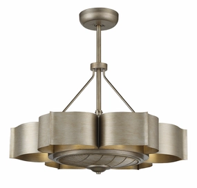 Stockholm Six Light Fan D'lier Silver Patina decorative fandeliers with lights