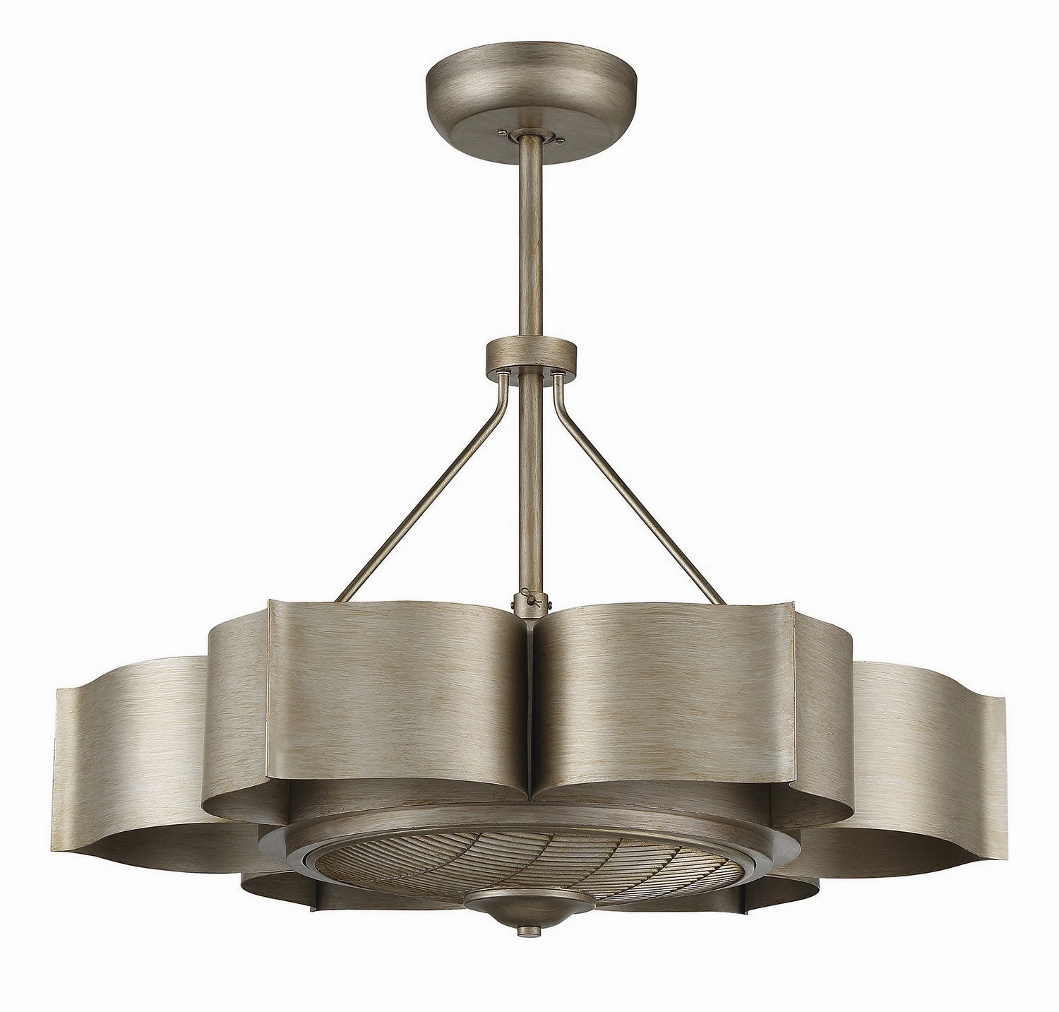 Stockholm Six Light Fan D'lier Silver Patina