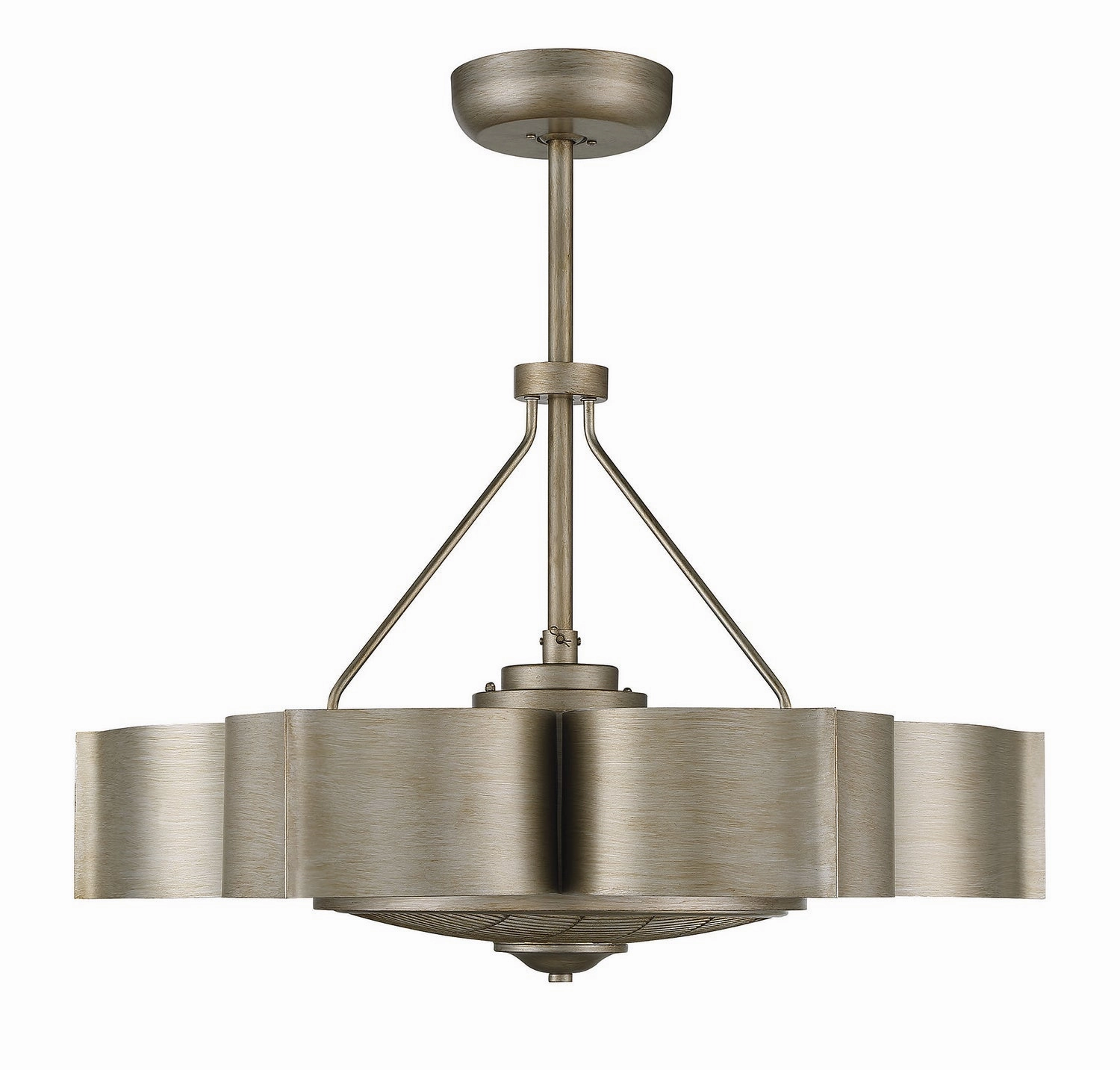 Stockholm Six Light Fan D'lier Silver Patina