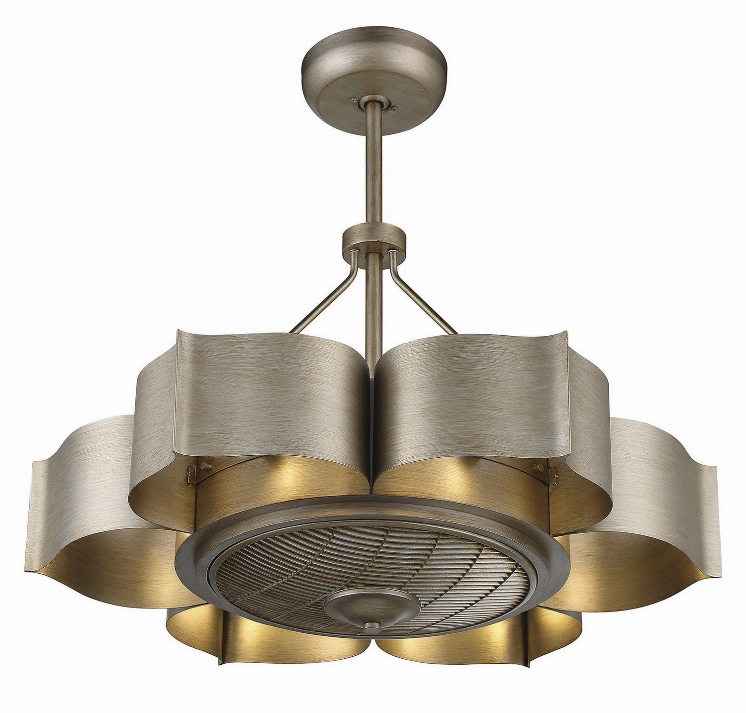 Stockholm Six Light Fan D'lier Silver Patina