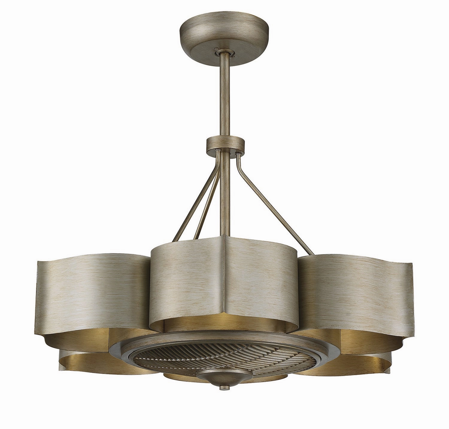 Stockholm Six Light Fan D'lier Silver Patina
