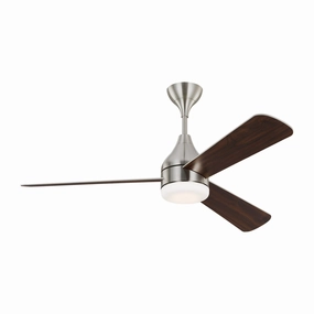 Streaming 52"Ceiling Fan Brushed Steel compact medium fans for desks and counters