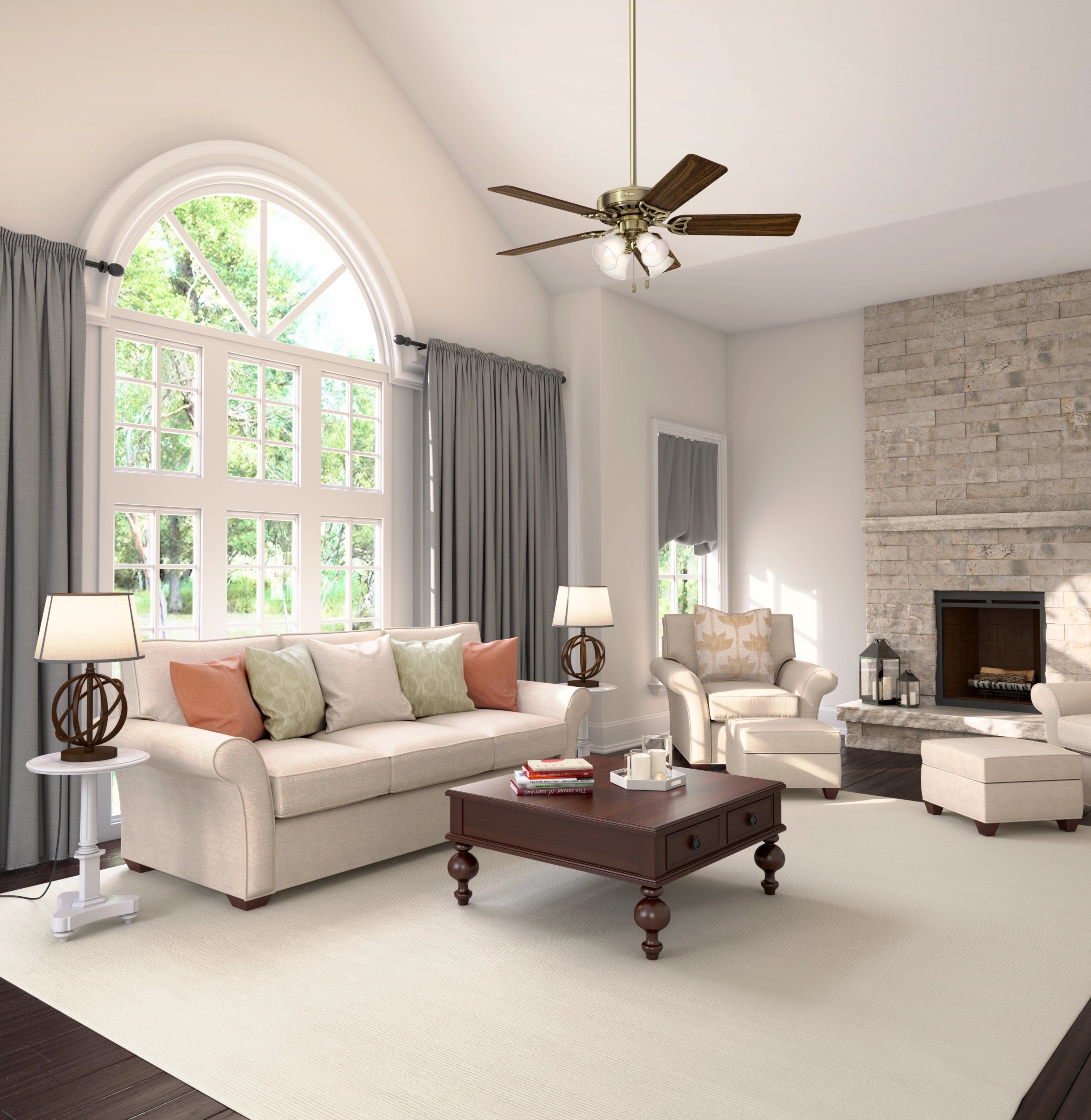 Studio Series 52"Ceiling Fan Antique Brass