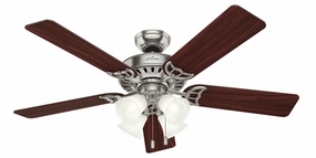 Studio Series 52" Ceiling Fan in Brushed Nickel quiet indoor fans for bedrooms and offices