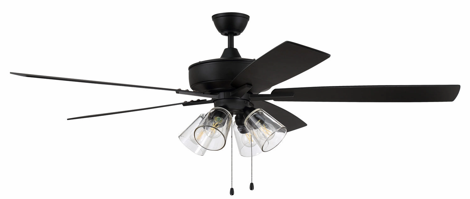 Super Pro 104 60" Ceiling Fan in Flat Black quiet indoor fans for bedrooms and offices
