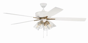 Super Pro 104 60" Ceiling Fan in White/Satin Brass compact indoor fans for apartment use