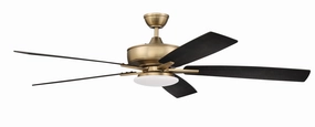 Super Pro 112 60"Ceiling Fan Satin Brass quiet medium fans for living room use