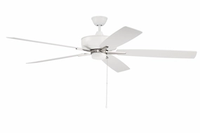 Super Pro 60 60"Ceiling Fan White/Polished Nickel versatile medium fans for any space