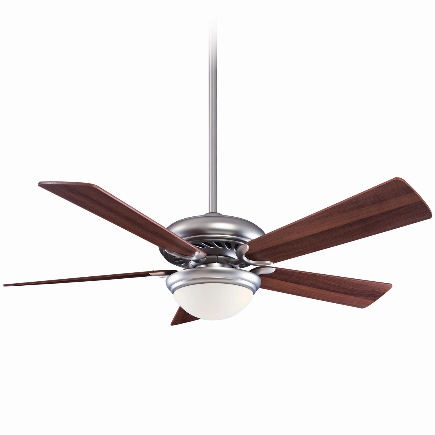 Supra 52" Led 52"Ceiling Fan Brushed Steel W/ Dark Walnut mini handheld fan for personal travel use