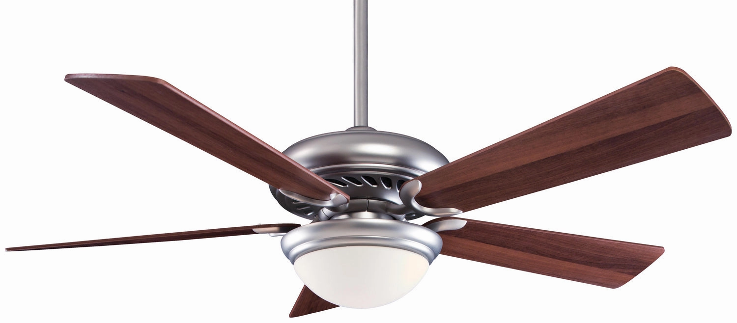 Supra 52" Led 52"Ceiling Fan Brushed Steel W/ Dark Walnut