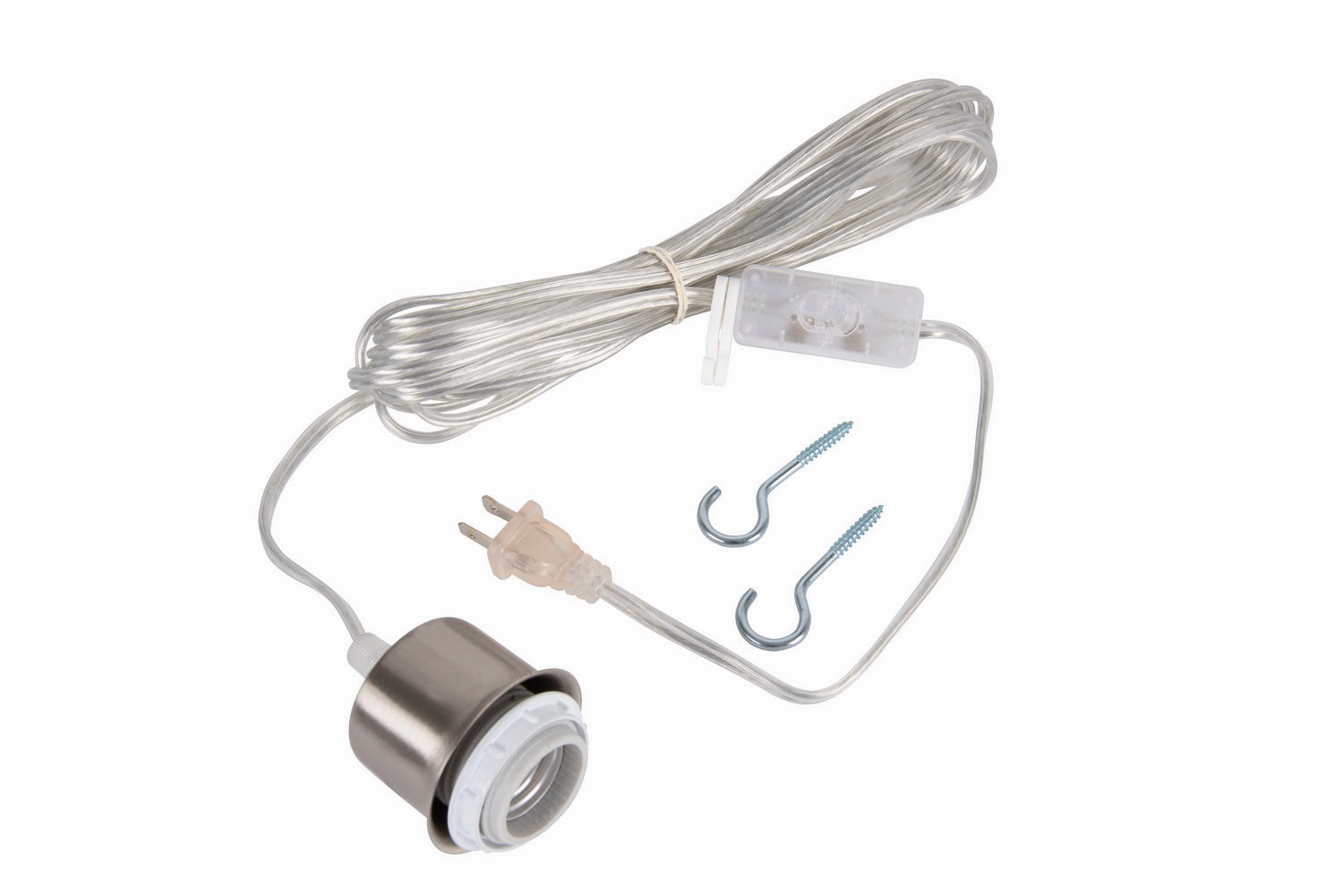 Swag Pendants One Light Pendant Hardware in Brushed Polished Nickel Energy-efficient ceiling fan with remote