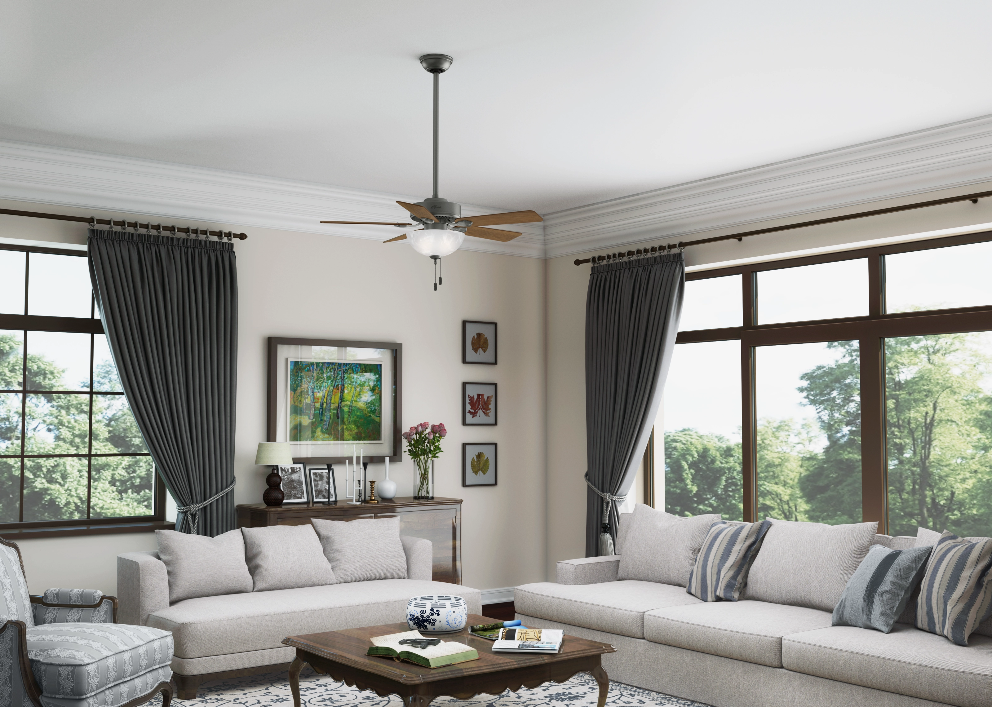 Swanson 44"Ceiling Fan Matte Silver