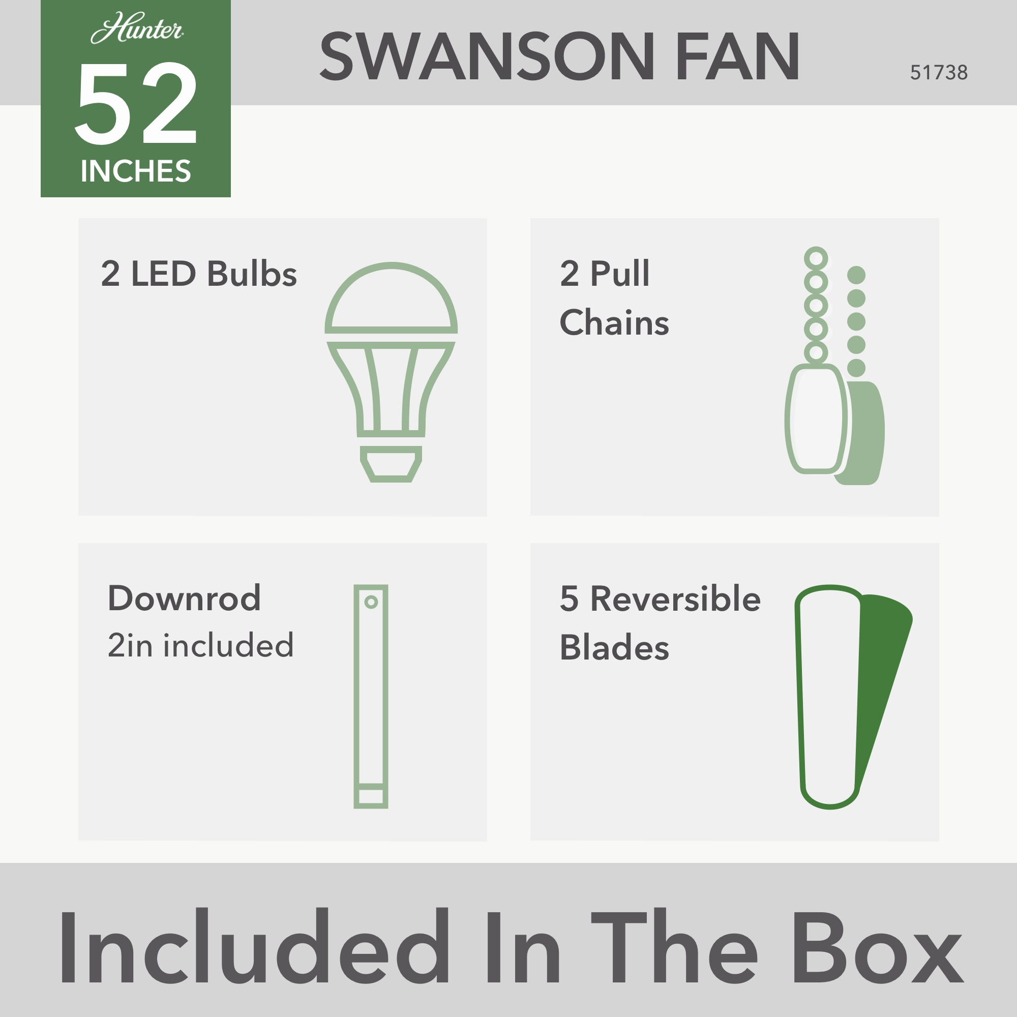 Swanson 52"Ceiling Fan Matte Black