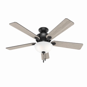 Swanson 52"Ceiling Fan Matte Black quiet medium fans for living room use