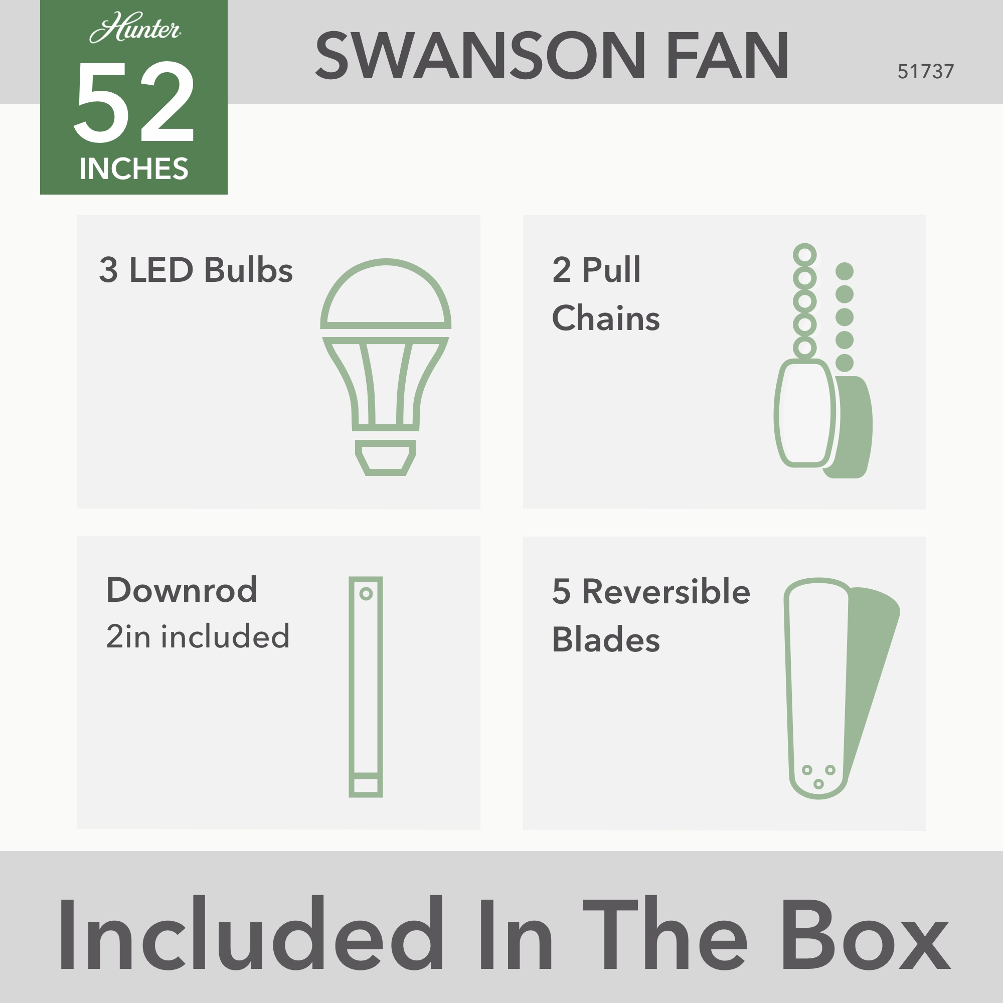 Swanson 52"Ceiling Fan Matte Black
