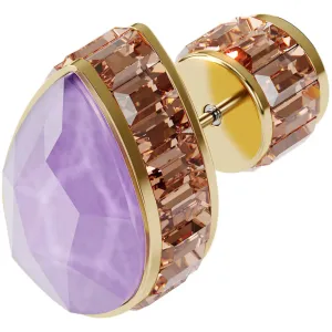 Swarovski Jewelry Swarovski Unisex Single Earring - Orbita Yellow Gold Drop Cut Purple Crystal | 5600524